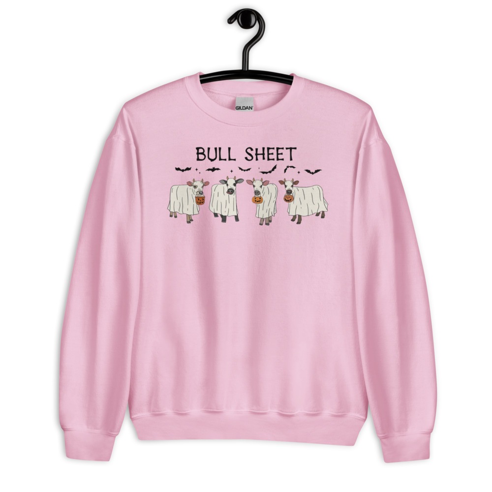 Bull Sheet Halloween Ghost Cow T-Shirt - Unisex Heavy Blend Crewneck Sweatshirt-1