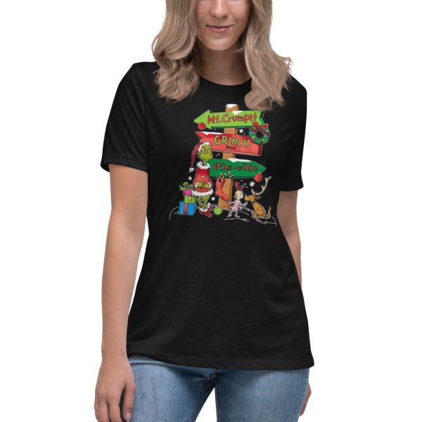 Grinch Road Christmas Family Sweatshirt Mt. Crumpit Shirt - Women's Relaxed Short Sleeve Jersey Tee