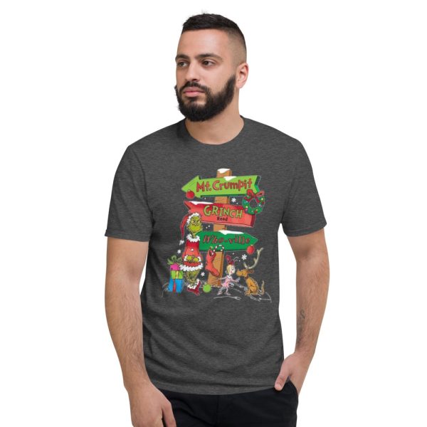 Grinch Road Christmas Family Sweatshirt Mt. Crumpit Shirt - Short Sleeve T-Shirt-1