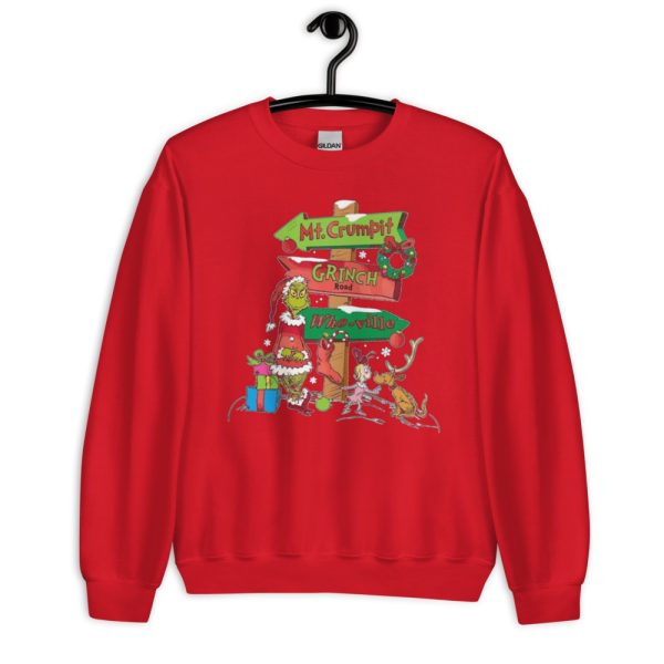 Grinch Road Christmas Family Sweatshirt Mt. Crumpit Shirt - Unisex Crewneck Sweatshirt-1