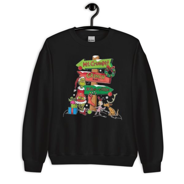 Grinch Road Christmas Family Sweatshirt Mt. Crumpit Shirt - Unisex Crewneck Sweatshirt