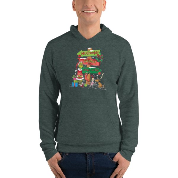Grinch Road Christmas Family Sweatshirt Mt. Crumpit Shirt - Unisex Fleece Pullover Hoodie-1