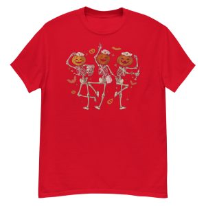 Halloween Nurse Dancing Skeleton Halloween T-Shirt - G500 Men’s Classic T-Shirt-1