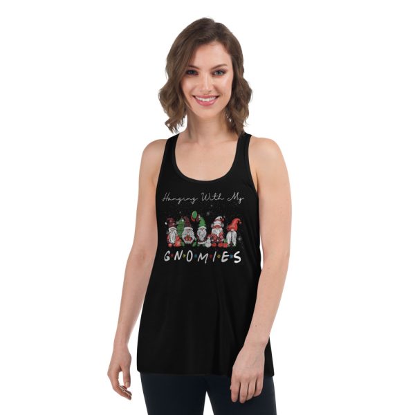 Happy Hallothanksmas Gnomes Merry Christmas Sweatshirt T-Shirt Hoodies - Women's Flowy Racerback Tank