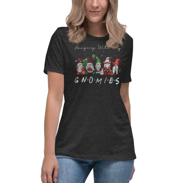Happy Hallothanksmas Gnomes Merry Christmas Sweatshirt T-Shirt Hoodies - Women's Relaxed Short Sleeve Jersey Tee-1