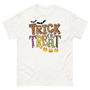 Trick or Treat Funny Halloween Bat And Candy T-Shirt - 500 Men’s Classic Tee Gildan