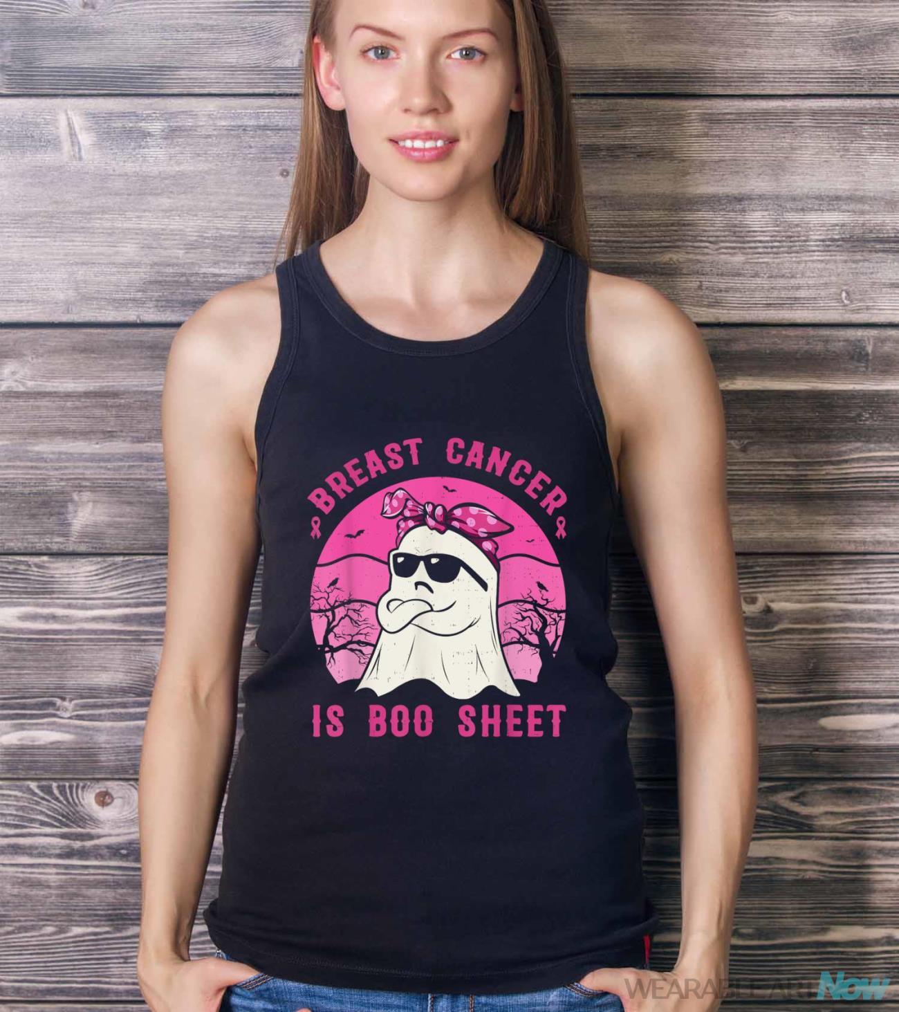 Breast Cancer Is Boo Sheet Breast Cancer Warrior Halloween Shirt - Ladies Tank Top