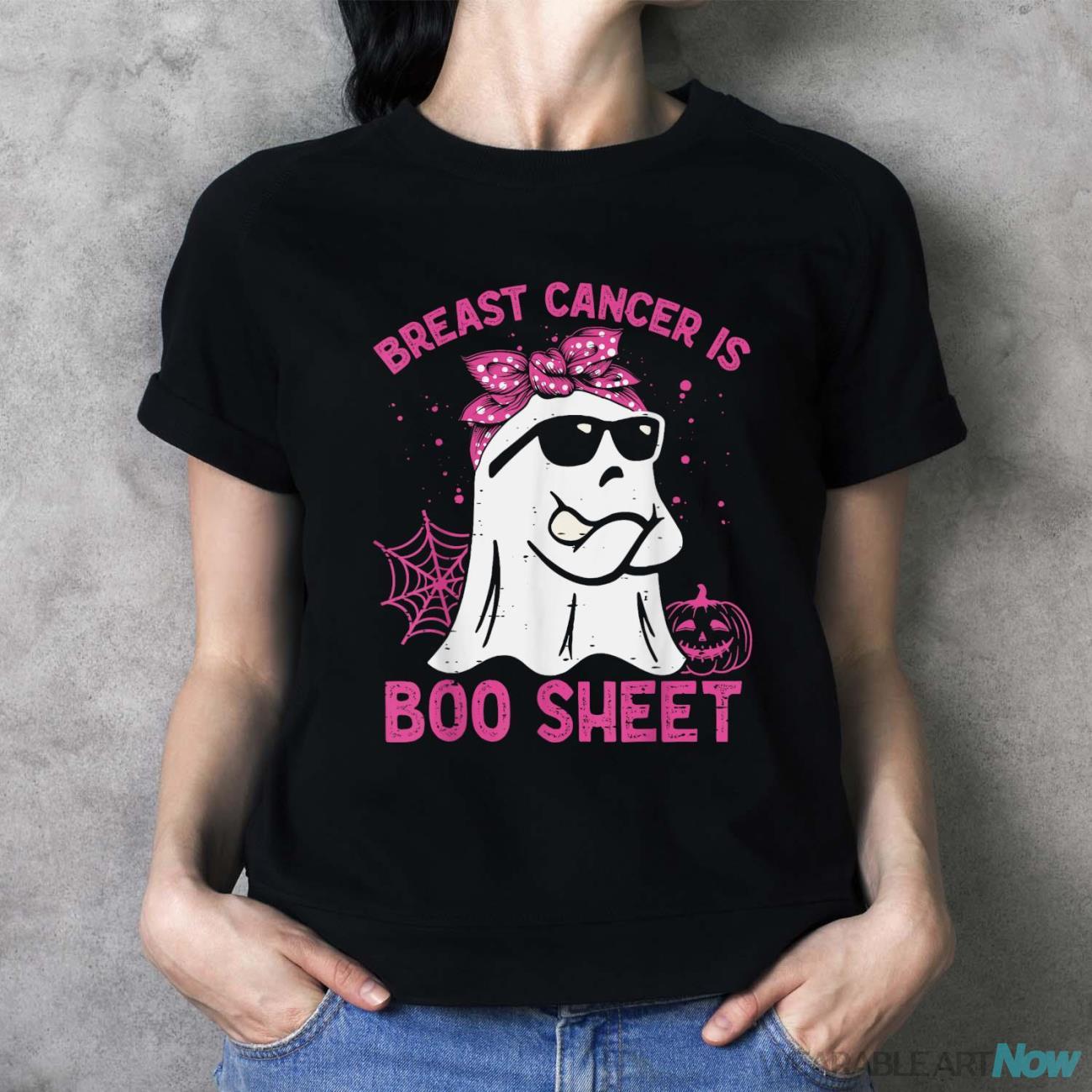 Breast Cancer Is Boo Sheet Breast Cancer Warrior Halloween T-Shirt - Ladies T-Shirt
