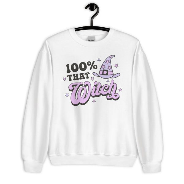 100% That Witch T-Shirt Gift for Halloween - Unisex Heavy Blend Crewneck Sweatshirt-2
