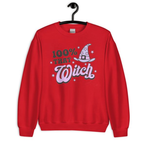100% That Witch T-Shirt Gift for Halloween - Unisex Heavy Blend Crewneck Sweatshirt