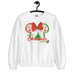 Best Christmas Ever Mickey And Minnie Christmas T-Shirt - Unisex Heavy Blend Crewneck Sweatshirt-2