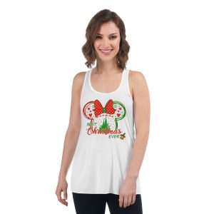 Best Christmas Ever Mickey And Minnie Christmas T-Shirt - Women's Flowy Racerback Tank