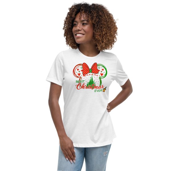 Best Christmas Ever Mickey And Minnie Christmas T-Shirt - Women's Relaxed Short Sleeve Jersey Tee