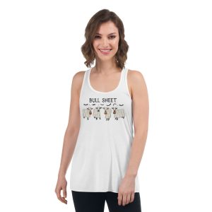 Bull Sheet Halloween Ghost Cow T-Shirt - Women's Flowy Racerback Tank