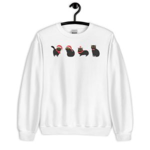 Christmas Cat Lovely T-Shirt - Unisex Heavy Blend Crewneck Sweatshirt-2