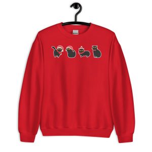 Christmas Cat Lovely T-Shirt - Unisex Heavy Blend Crewneck Sweatshirt