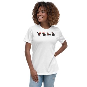 Christmas Cat Lovely T-Shirt - Women's Relaxed Short Sleeve Jersey Tee