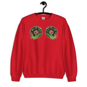 Christmas Grinch Wreath Christmas T-Shirt - Unisex Heavy Blend Crewneck Sweatshirt