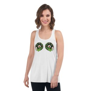 Christmas Grinch Wreath Christmas T-Shirt - Women's Flowy Racerback Tank