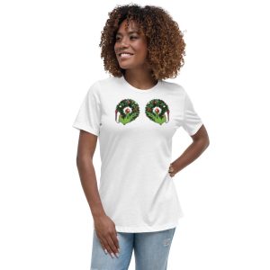 Christmas Grinch Wreath Christmas T-Shirt - Women's Relaxed Short Sleeve Jersey Tee