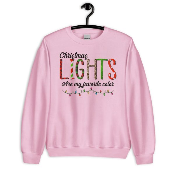 Christmas Lights Are My Favorite Color Christmas Family Matching T-Shirt - Unisex Heavy Blend Crewneck Sweatshirt-1