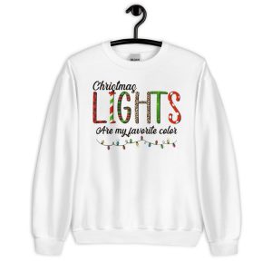 Christmas Lights Are My Favorite Color Christmas Family Matching T-Shirt - Unisex Heavy Blend Crewneck Sweatshirt-2