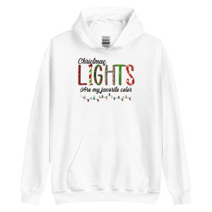 Christmas Lights Are My Favorite Color Christmas Family Matching T-Shirt - Unisex Heavy Blend Hooded Sweatshirt