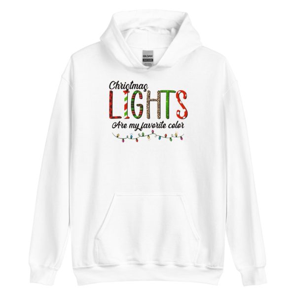 Christmas Lights Are My Favorite Color Christmas Family Matching T-Shirt - Unisex Heavy Blend Hooded Sweatshirt