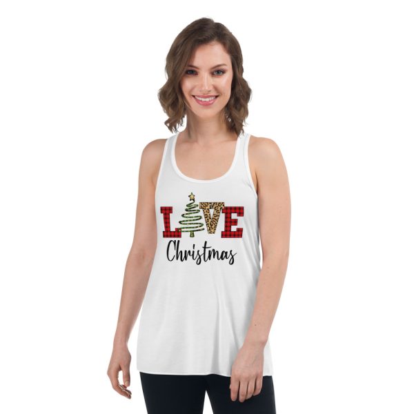 Christmas Love Tree Christmas 2024 Shirt - Women's Flowy Racerback Tank