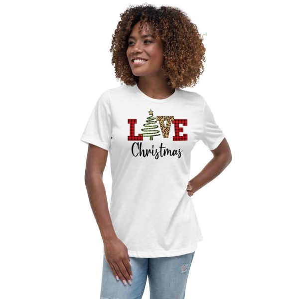 Christmas Love Tree Christmas 2024 Shirt - Women's Relaxed Short Sleeve Jersey Tee