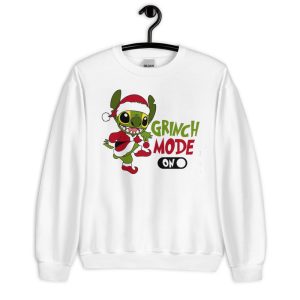 Christmas Stitch Grinch Mode On T-Shirt - Unisex Heavy Blend Crewneck Sweatshirt-2