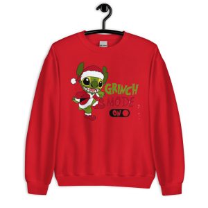 Christmas Stitch Grinch Mode On T-Shirt - Unisex Heavy Blend Crewneck Sweatshirt