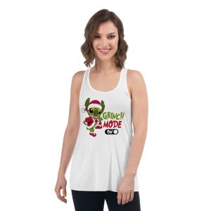 Christmas Stitch Grinch Mode On T-Shirt - Women's Flowy Racerback Tank