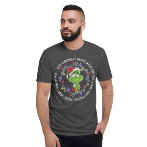 Cute Grinch Christmas T-Shirt - Short Sleeve T-Shirt-1