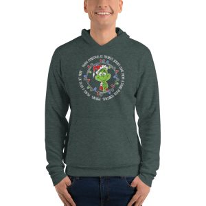 Cute Grinch Christmas T-Shirt - Unisex Fleece Pullover Hoodie-1