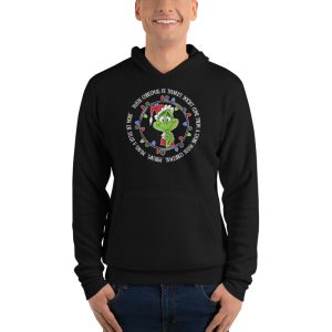 Cute Grinch Christmas T-Shirt - Unisex Fleece Pullover Hoodie