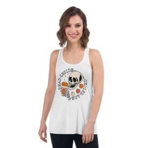 Dead Inside But Spiced Fall shirt Dead Inside Halloween T-Shirt - Women's Flowy Racerback Tank