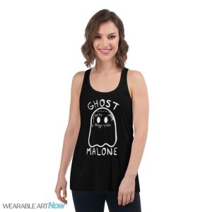 Funny Halloween Shirt Ghost Malone Shirt Spooky Tee Ghost Shirt - Women's Flowy Racerback Tank