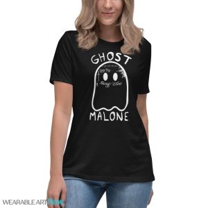 Funny Halloween Shirt Ghost Malone Shirt Spooky Tee Ghost Shirt - Women's Relaxed Short Sleeve Jersey Tee