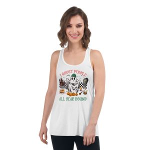 Ghost People All Year Round Cool Ghost Halloween Ghost Tshirt - Women's Flowy Racerback Tank