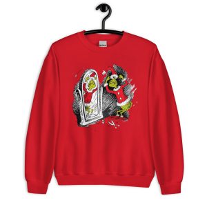 Grinch Santa Merry Grinchmas Christmas T-Shirt - Unisex Crewneck Sweatshirt-1