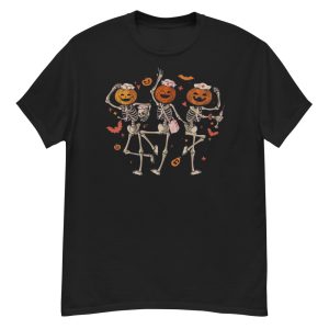 Halloween Nurse Dancing Skeleton Halloween T-Shirt - G500 Men’s Classic T-Shirt