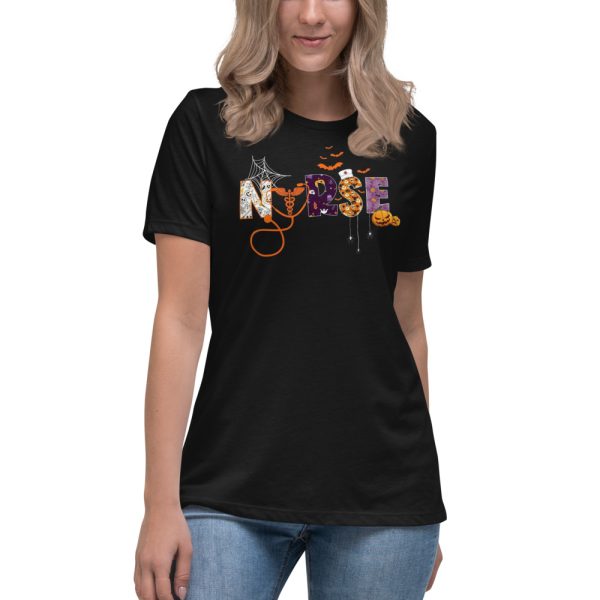 Halloween Nurse Nurse Fall T-Shirt Gift For Halloween - Women's Relaxed Short Sleeve Jersey Tee