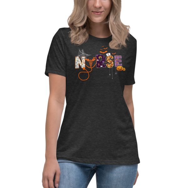 Halloween Nurse Nurse Fall T-Shirt Gift For Halloween - Women's Relaxed Short Sleeve Jersey Tee-1