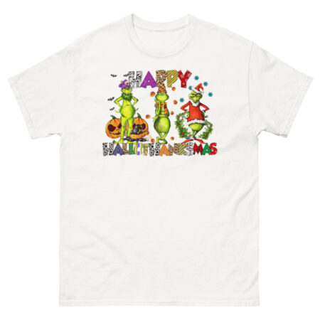 Halloween Thanksgiving Christmas Happy HalloThanksMas T-Shirt - 500 Men’s Classic Tee Gildan