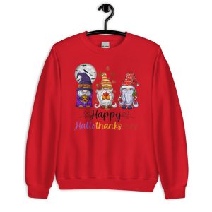 Happy Hallothanksmas Gnomes Halloween Merry Christmas T-Shirt - Unisex Heavy Blend Crewneck Sweatshirt