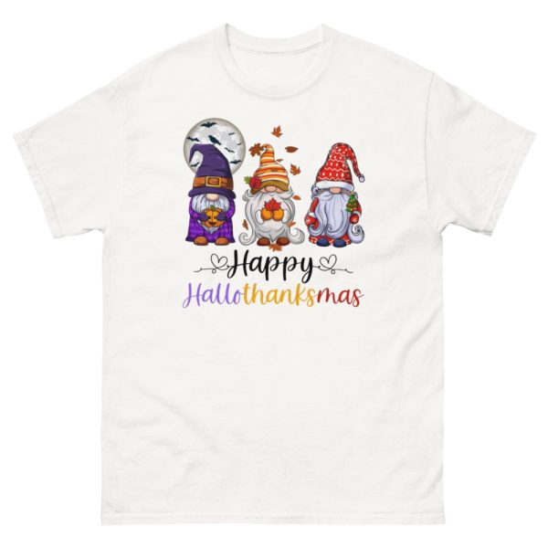 Happy Hallothanksmas Gnomes Halloween Merry Christmas T-Shirt - 500 Men’s Classic Tee Gildan