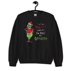 Happy Hallothanksmas The Grinch DNA Test Merry Christmas T-Shirt - Unisex Crewneck Sweatshirt