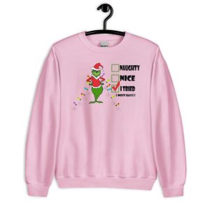 I Tried The Grinch Naughty Nice Tried Christmas T-Shirt - Unisex Heavy Blend Crewneck Sweatshirt-1