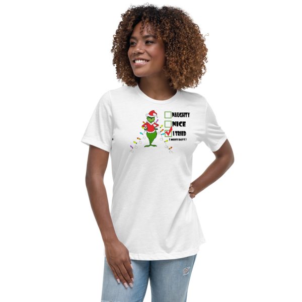 I Tried The Grinch Naughty Nice Tried Christmas T-Shirt - Women's Relaxed Short Sleeve Jersey Tee